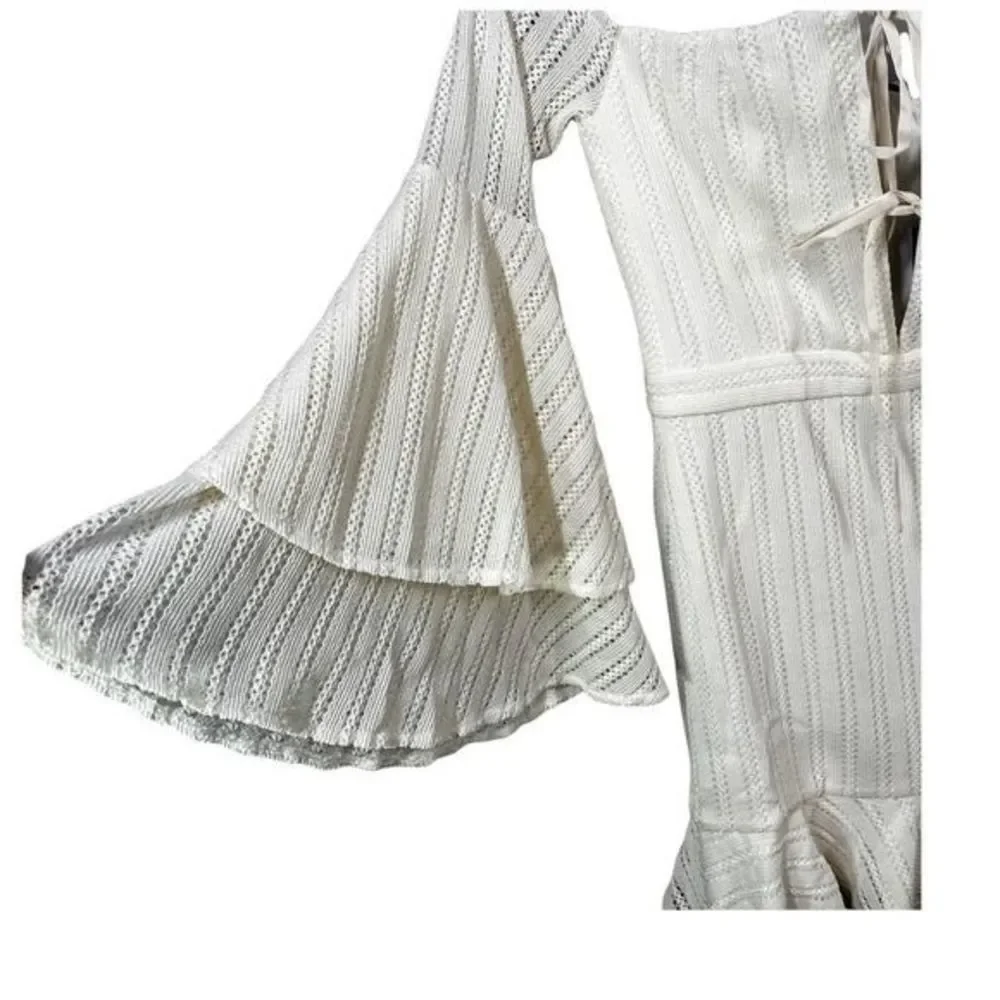 Michael Costello White Off-Shoulder Mini Dress - Picture 6 of 11